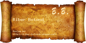 Biber Botond névjegykártya